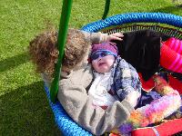 Luce & Max on swing