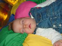 Dylan asleep in the Sensory Room