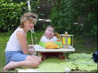 Sheila and Max in the garden