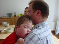 Max asleep on Daddy