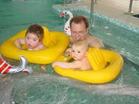 Daddy and the boys swimming