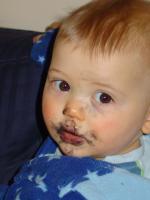Luca eating coal