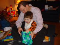 Massimo opening gift from the Outreach nurses