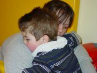 Max and Jemma having a very special hug