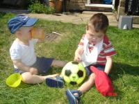 Max and Luca in the garden
