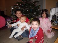 The children around the Christmas tree