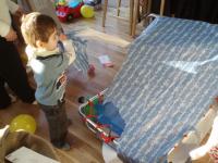 Max opening his birthday pressie