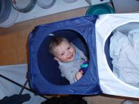 Luca in the washbasket