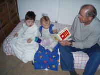 Grandpa reading a bedtime story